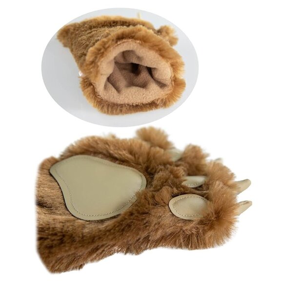 Lazy One Animal Paw Mittens Child One Size Soft Fur Unisex - Picture 3 of 6